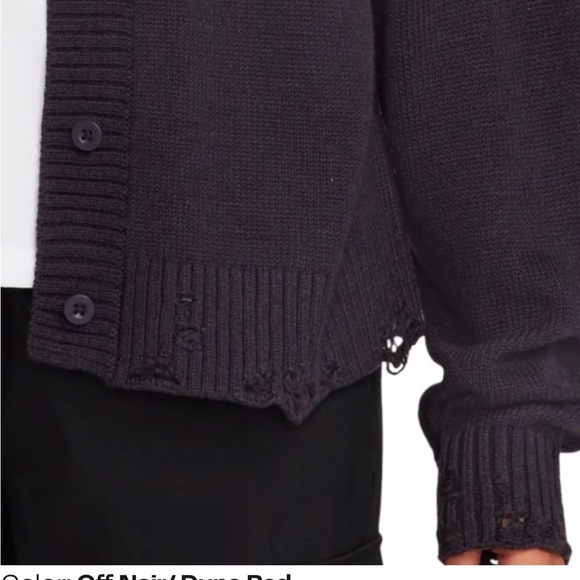 Jordan Distressed Cardigan Black  Knitted Button-Up Cardigan - Picture 2 of 4